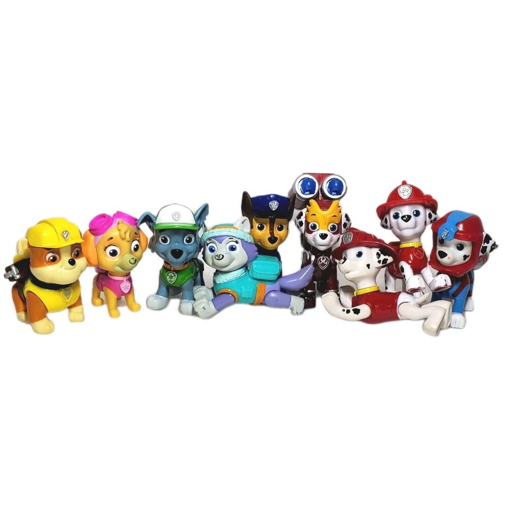 Paw Patrol Figure Lot 9 Chase Marshall Skye Rubble Rocky Everest Cake Topper 2.5
